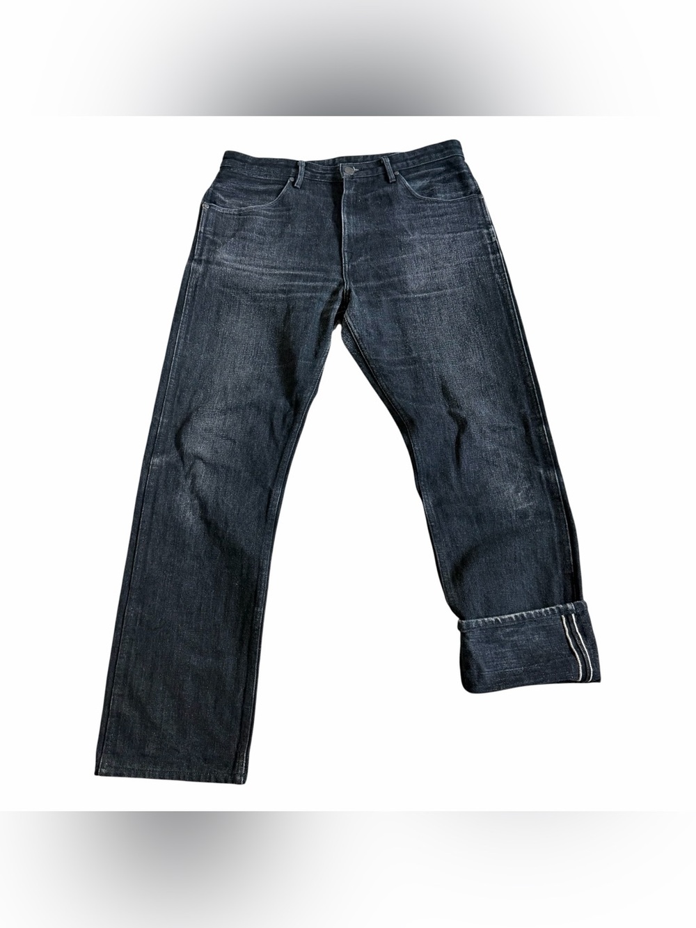 Freenote Cloth Mens Wilkes Western Cut Japanese Selvedge Denim Jeans Sz 35 Black